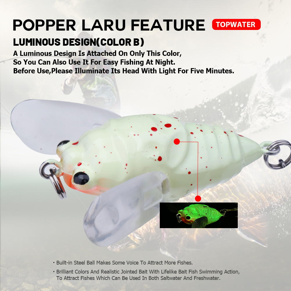 Agoie 6.5g 5cm Topwater Popper - огляд і ціна Fishing Lure Topwater